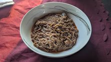 cooked Jongga Cold Noodles with Bibim sauce